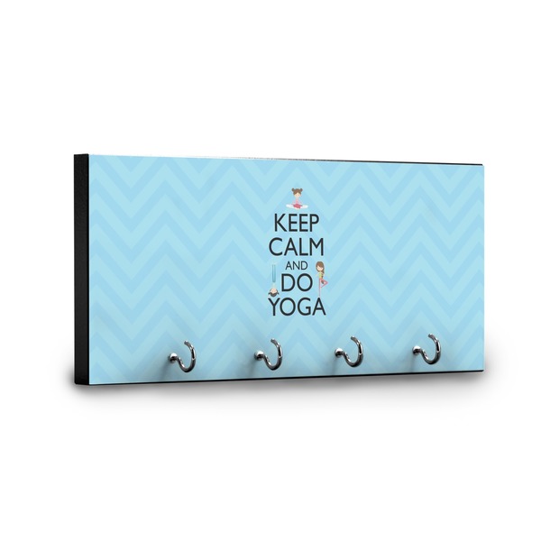 Keep Calm & Do Yoga Key Hanger - Front View with Hooks