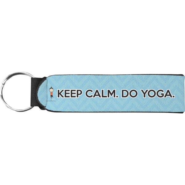 Custom Keep Calm & Do Yoga Neoprene Keychain Fob