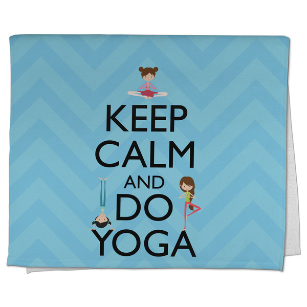 Custom Keep Calm & Do Yoga Kitchen Towel - Poly Cotton