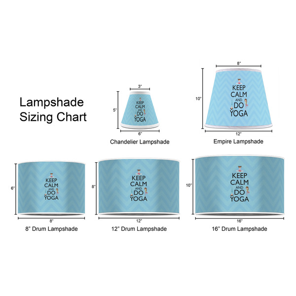 Keep Calm & Do Yoga Lampshade Sizing Chart