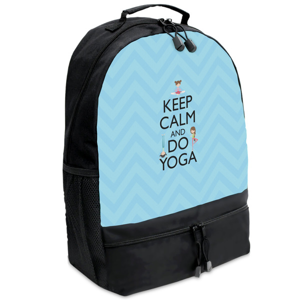 Custom Keep Calm & Do Yoga Backpacks - Black