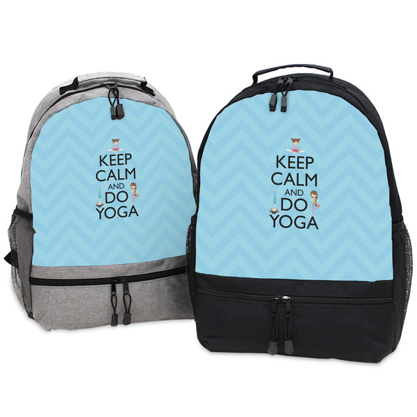 Keep Calm & Do Yoga Large Backpacks - Both