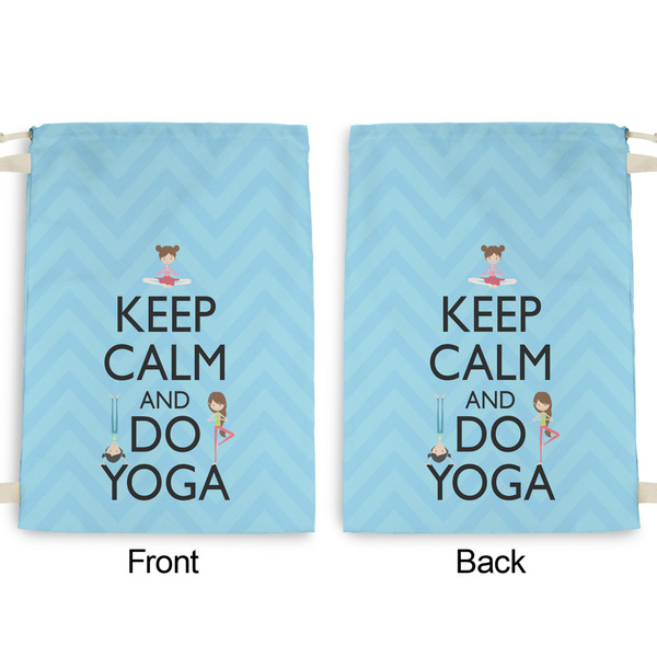 Keep Calm & Do Yoga Large Laundry Bag - Front & Back View
