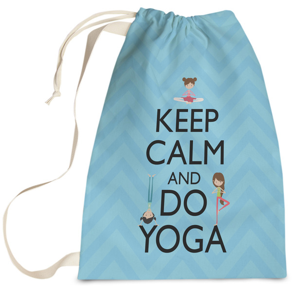 Custom Keep Calm & Do Yoga Laundry Bag - Large