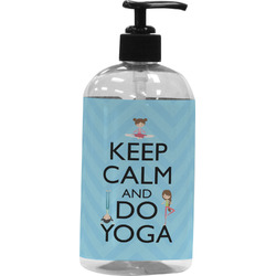 Keep Calm & Do Yoga Plastic Soap / Lotion Dispenser (16 oz - Large - Black)