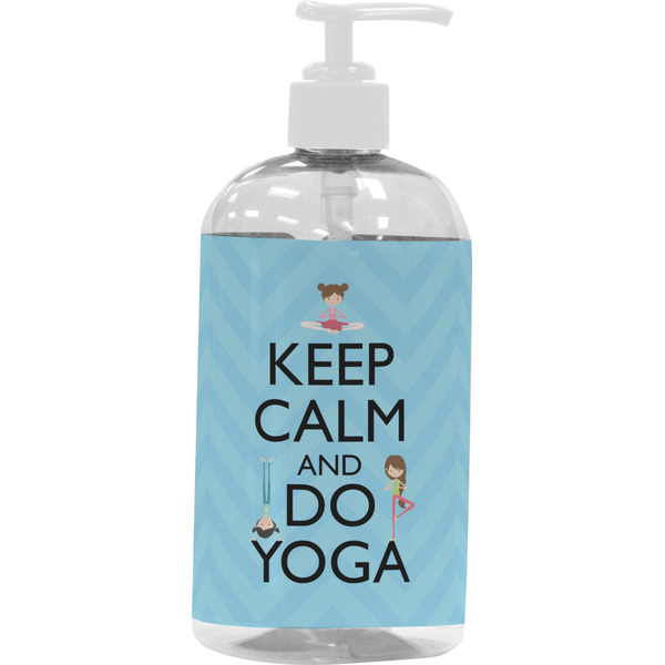 Custom Keep Calm & Do Yoga Plastic Soap / Lotion Dispenser (16 oz - Large - White)