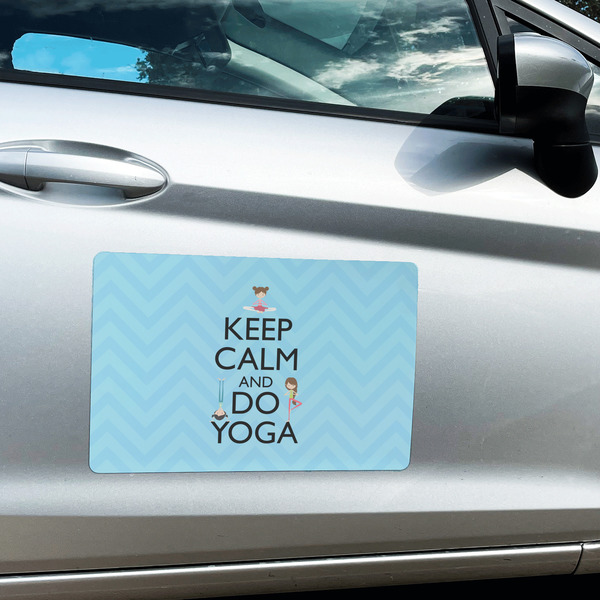 Keep Calm & Do Yoga Large Rectangle Car Magnets- In Context