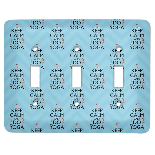 Custom Keep Calm & Do Yoga Light Switch Cover (3 Toggle Plate)