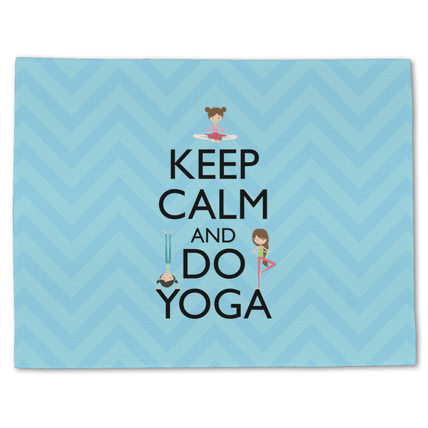Custom Keep Calm & Do Yoga Single-Sided Linen Placemat - Single
