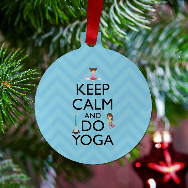 Keep Calm & Do Yoga Metal Ball Ornament - Lifestyle