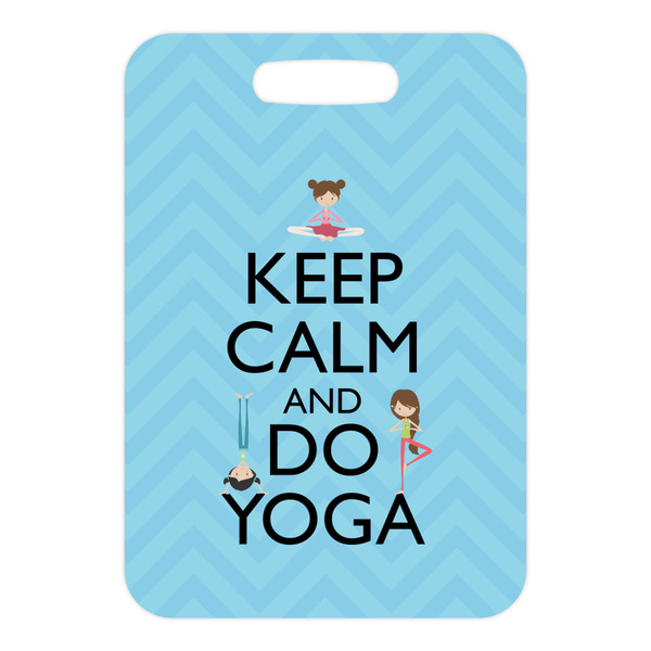 Keep Calm & Do Yoga Metal Luggage Tag - Front Without Strap