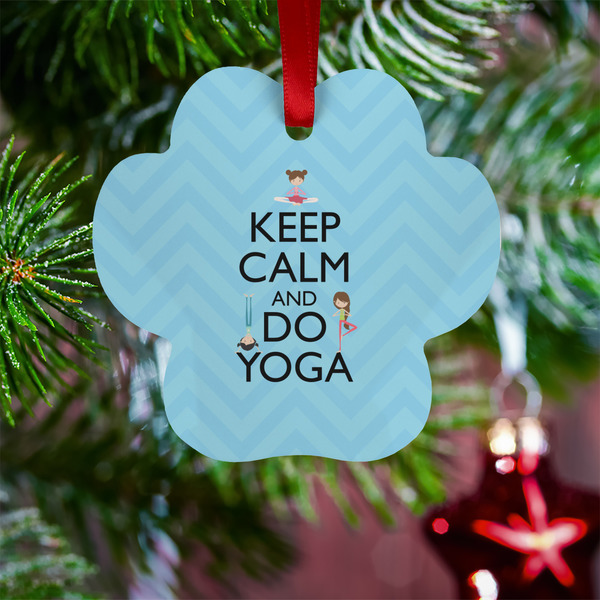 Keep Calm & Do Yoga Metal Paw Ornament - Lifestyle