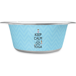 Keep Calm & Do Yoga Stainless Steel Dog Bowl - Large