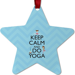 Keep Calm & Do Yoga Metal Star Ornament - Double Sided