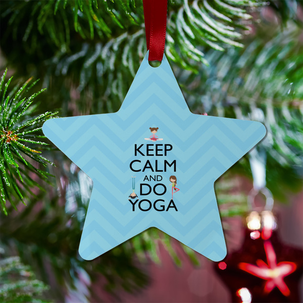 Keep Calm & Do Yoga Metal Star Ornament - Lifestyle
