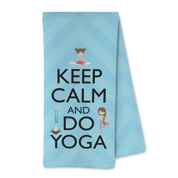 Custom Keep Calm & Do Yoga Kitchen Towel - Microfiber