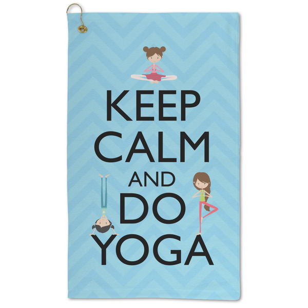 Custom Keep Calm & Do Yoga Microfiber Golf Towel