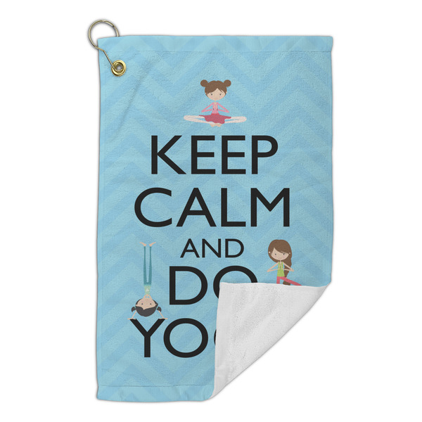 Keep Calm & Do Yoga Microfiber Golf Towels Small - FRONT FOLDED