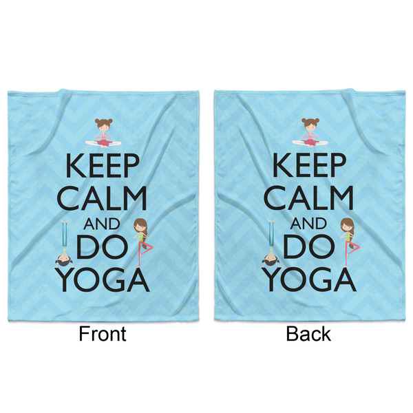 Keep Calm & Do Yoga Minky Blanket - 50"x60" - Double Sided - Front & Back