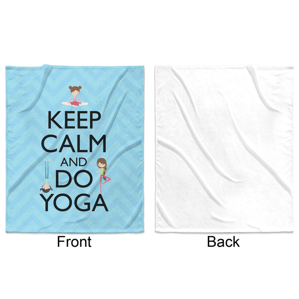 Keep Calm & Do Yoga Minky Blanket - 50"x60" - Single Sided - Front & Back