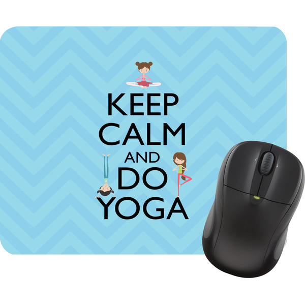 Custom Keep Calm & Do Yoga Rectangular Mouse Pad