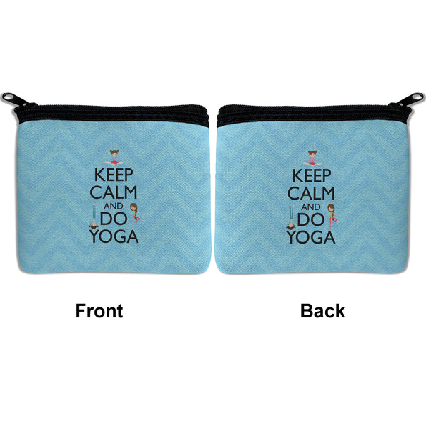 Keep Calm & Do Yoga Neoprene Coin Purse - Front & Back (APPROVAL)