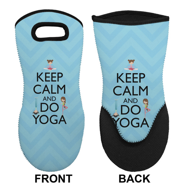Keep Calm & Do Yoga Neoprene Oven Mitt (Front & Back)