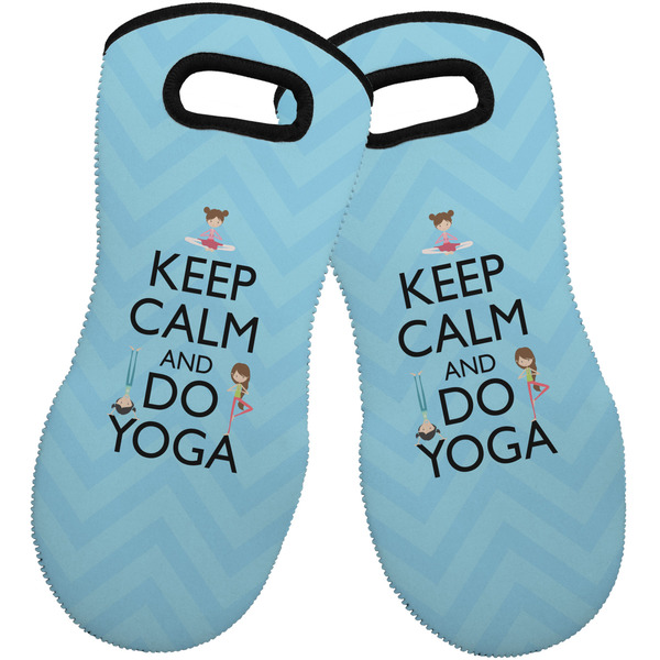 Keep Calm & Do Yoga Neoprene Oven Mitt -Set of 2 - Front
