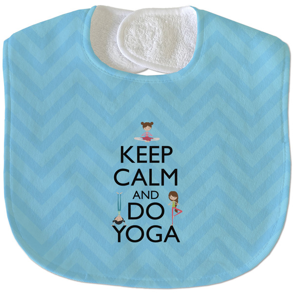 Keep Calm & Do Yoga New Baby Bib - Closed and Folded