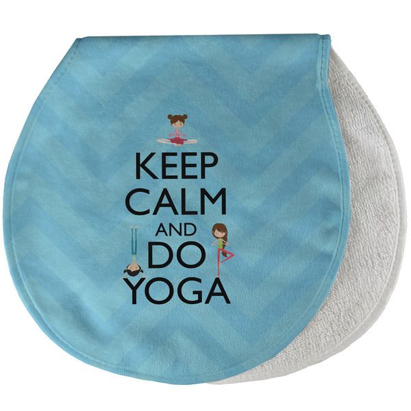 Custom Keep Calm & Do Yoga Burp Pad - Velour