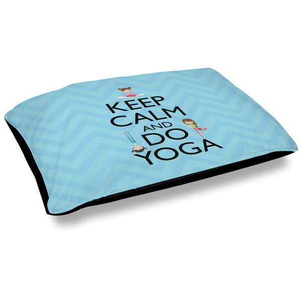Custom Keep Calm & Do Yoga Outdoor Dog Bed - Large