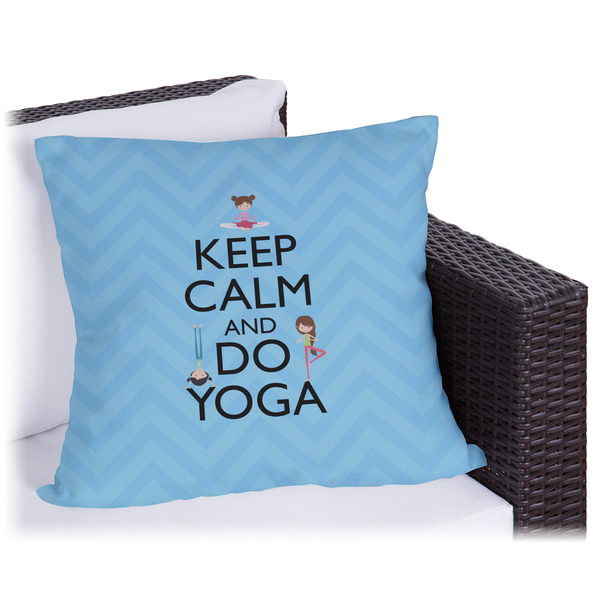 Custom Keep Calm & Do Yoga Outdoor Pillow