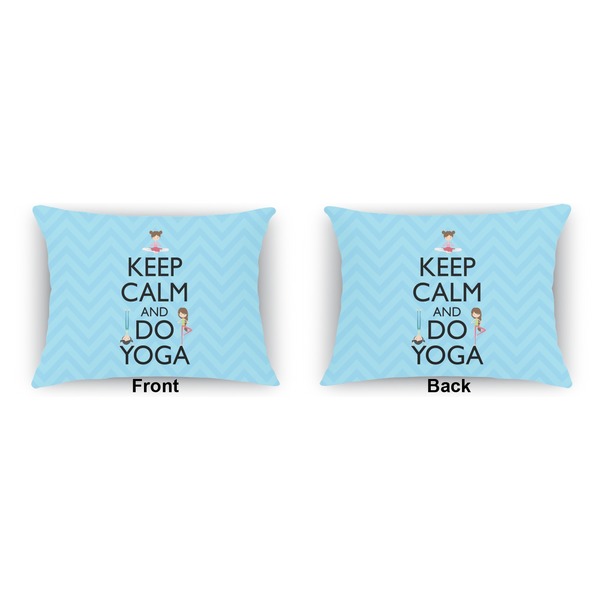 Keep Calm & Do Yoga  Outdoor Rectangular Throw Pillow (Front and Back)