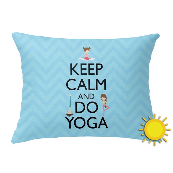 Custom Keep Calm & Do Yoga Outdoor Throw Pillow (Rectangular)