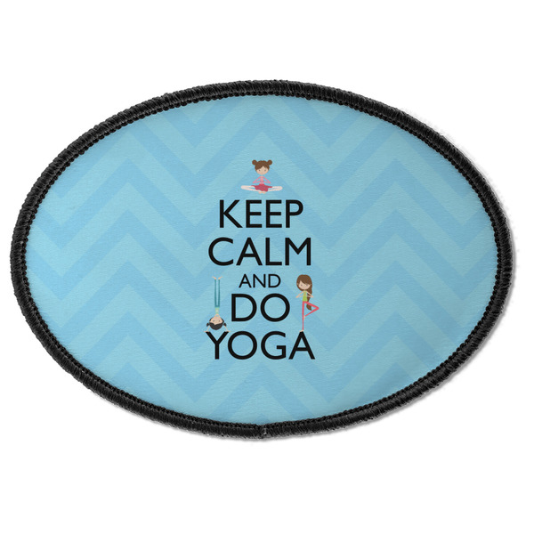 Custom Keep Calm & Do Yoga Iron On Oval Patch