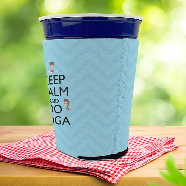 Keep Calm & Do Yoga Party Cup Sleeves - with bottom - Lifestyle