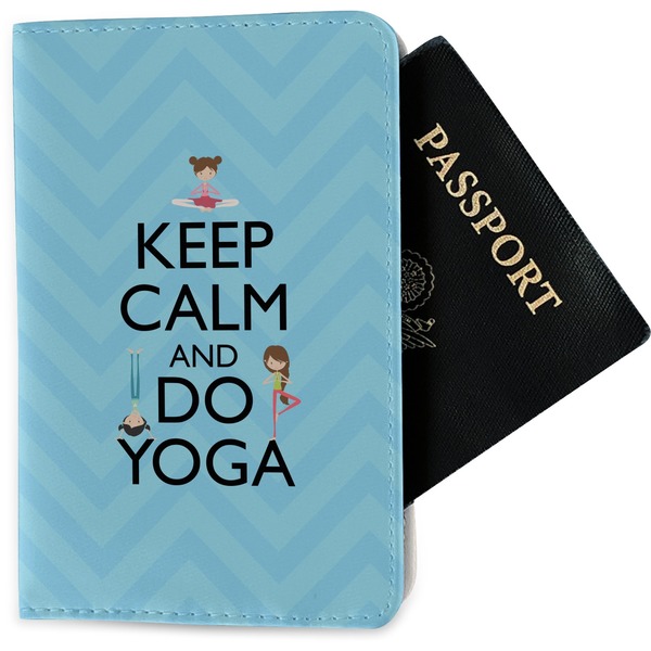Custom Keep Calm & Do Yoga Passport Holder - Fabric