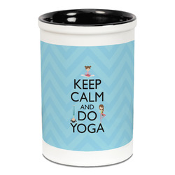 Keep Calm & Do Yoga Ceramic Pencil Holders - Black