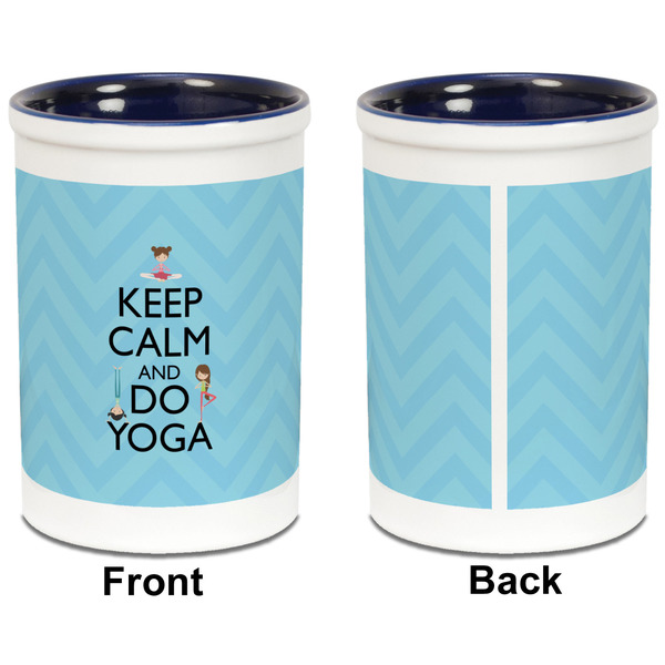 Keep Calm & Do Yoga Pencil Holder - Blue - approval