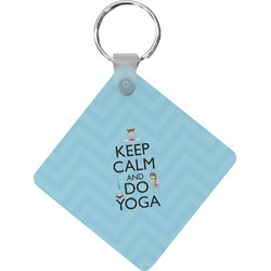 Keep Calm & Do Yoga Diamond Plastic Keychain