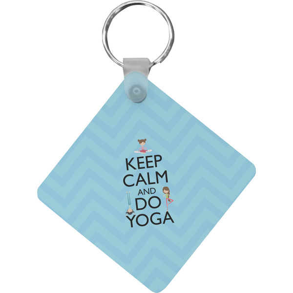 Custom Keep Calm & Do Yoga Diamond Plastic Keychain