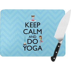 Keep Calm & Do Yoga Rectangular Glass Cutting Board - Medium - 11"x8"