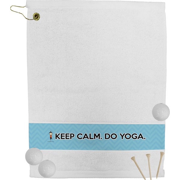 Custom Keep Calm & Do Yoga Golf Bag Towel