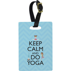 Keep Calm & Do Yoga Plastic Luggage Tag - Rectangular
