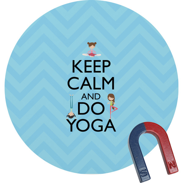 Custom Keep Calm & Do Yoga Round Fridge Magnet