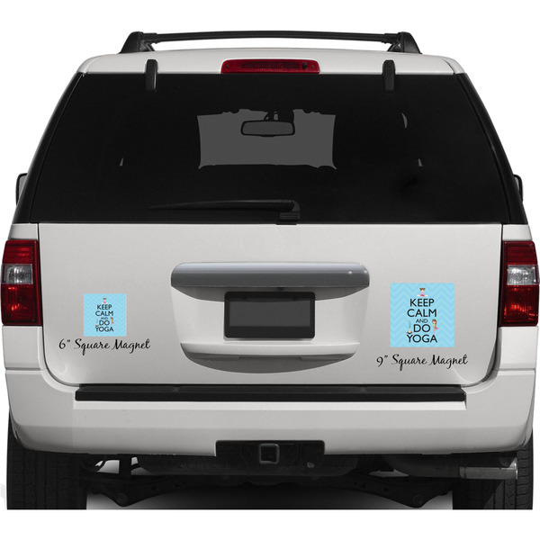 Keep Calm & Do Yoga Personalized Square Car Magnets on Ford Explorer