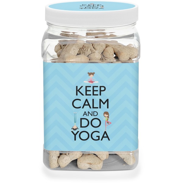 Custom Keep Calm & Do Yoga Dog Treat Jar
