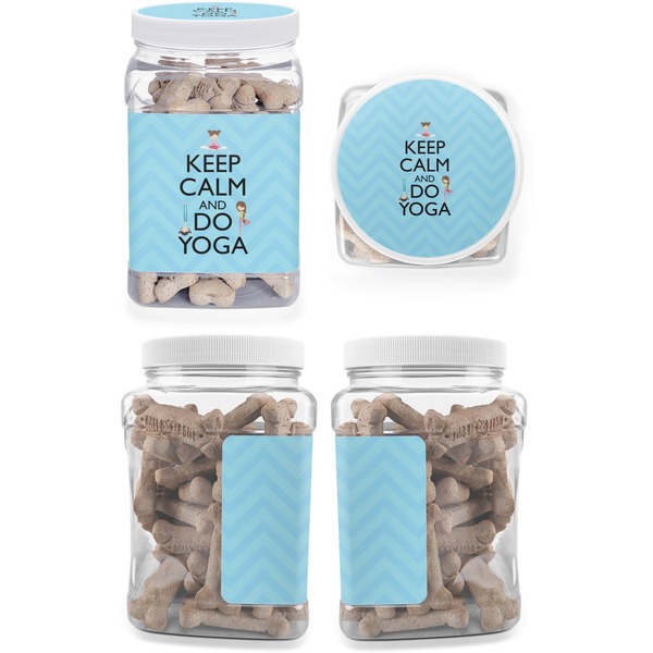 Keep Calm & Do Yoga Pet Treat Jar - Multiple Angles
