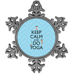 Keep Calm & Do Yoga Vintage Snowflake Ornament