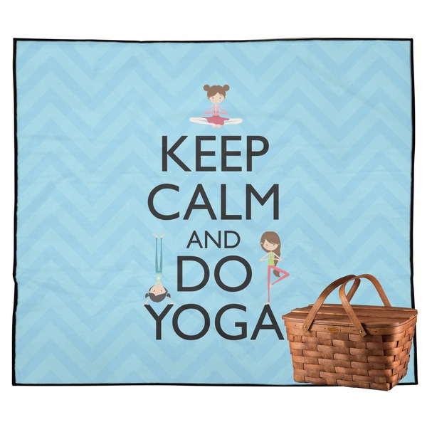 Custom Keep Calm & Do Yoga Outdoor Picnic Blanket
